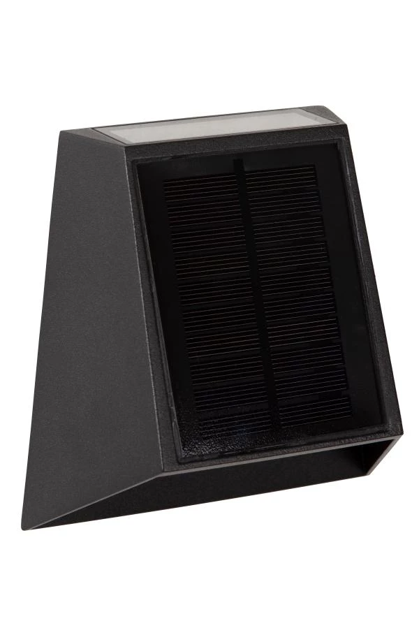 Lucide LUTON - Applique murale- Énergie Solaire - LED Dim. - 1x1W 2850K/3150K - IP54 - Détecteur Jour/Nuit - Noir - éteint